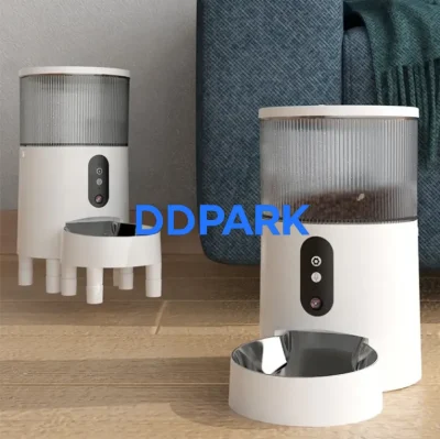 smart pet feeder with LCD screen 3L capacity dual power anti-jam
