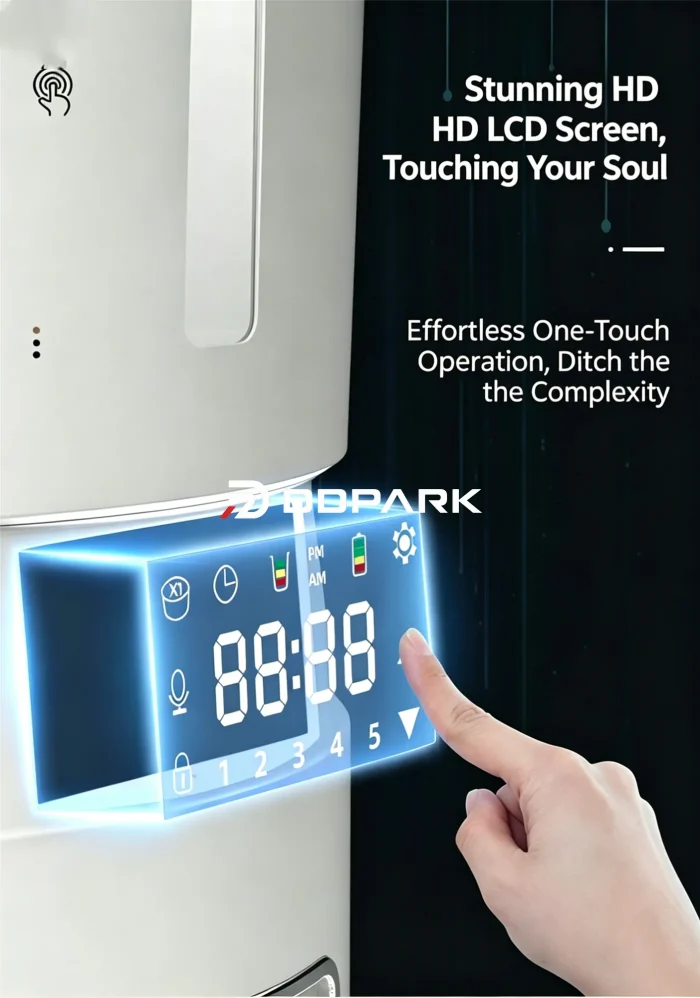 smart pet feeder HD LCD touch screen one tap operation easy interface