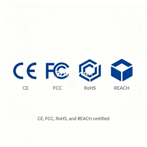 CE, FCC, RoHS, and REACH certified smart pet products for B2B export compliance.