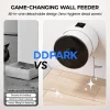 Wall-mounted pet feeder vs traditional ground feeder, zero hygiene dead zones, easy floor cleaning with automatic cat feeder, modern pet tech manufacturer